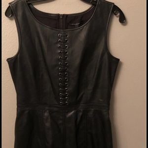 Black faux leather dress